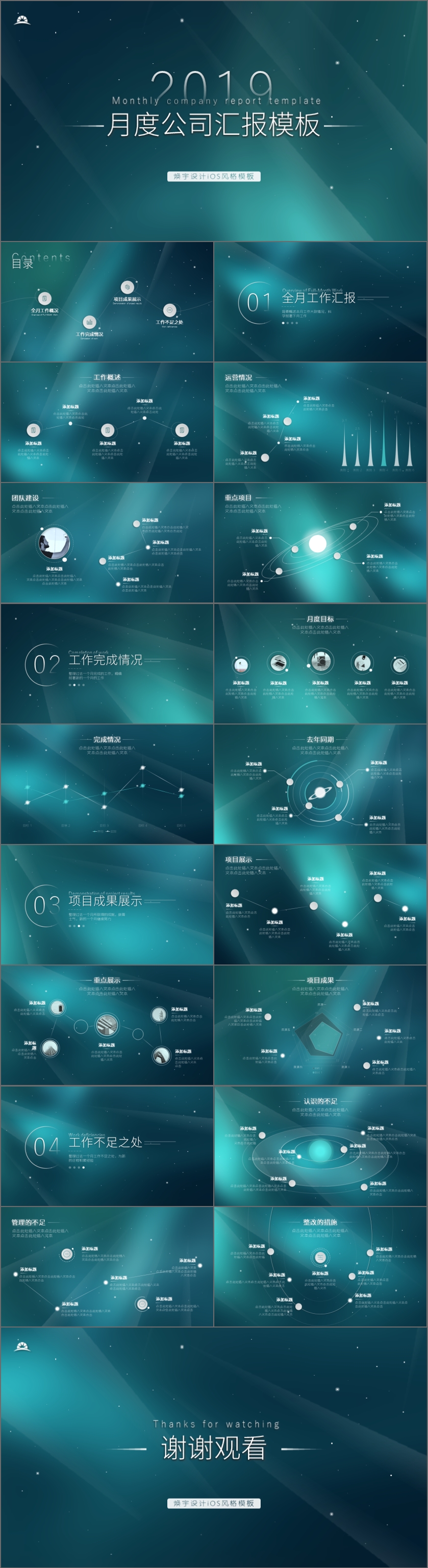 公司匯報星空iOSPPT模板