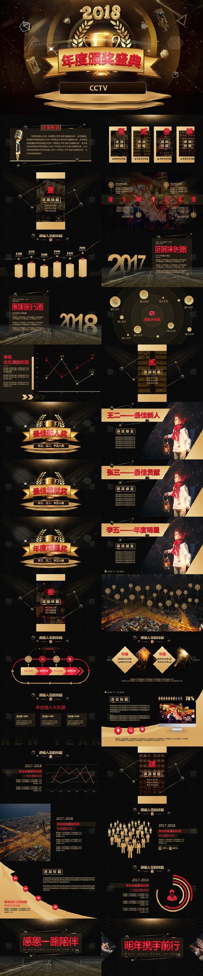 黑金年終匯報(bào)高端年度頒獎(jiǎng)盛典PPT模版