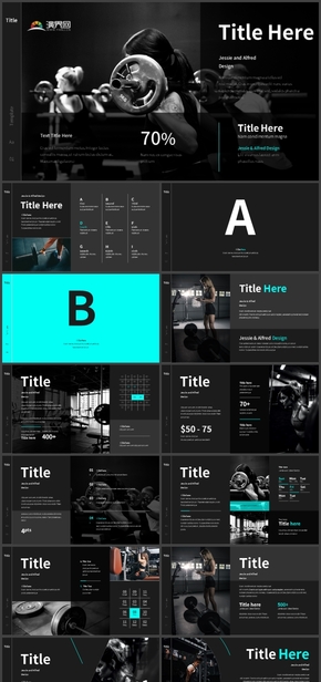 暗青配色沉穩(wěn)大氣動(dòng)感健身工作匯報(bào)企業(yè)介紹PPT模板