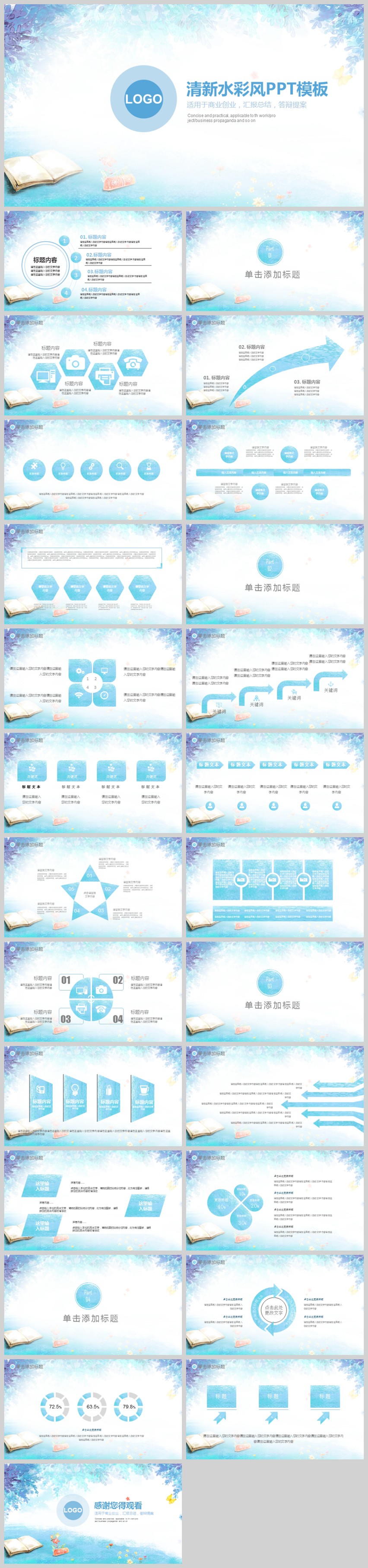 清新計(jì)劃總結(jié)匯報(bào)通用ppt模板