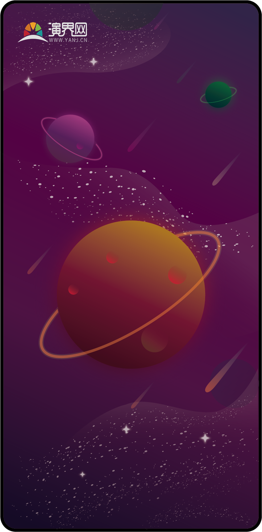  Purple planet sky vector illustration wallpaper