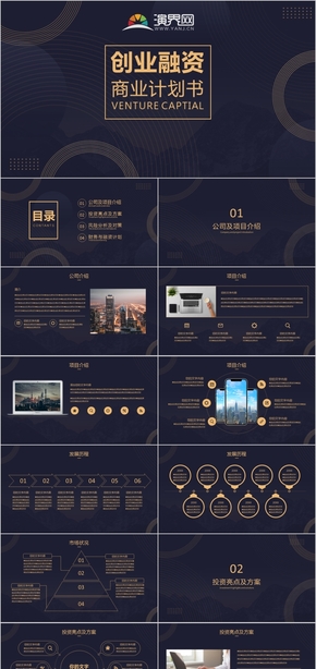 商務風大氣商業(yè)計劃書PPT模板