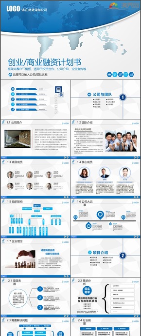 投資公司企業(yè)宣傳創(chuàng)業(yè)融資計劃書PPT模板147