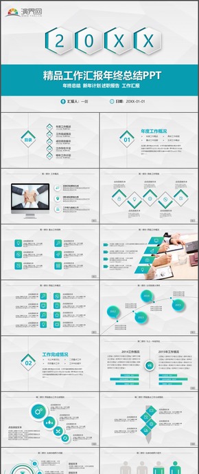 精品工作匯報年終總結述職報告通用PPT模板33