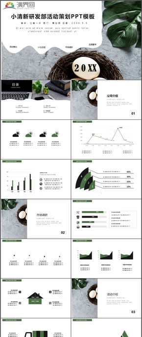 小清新研發(fā)部活動策劃計劃總結(jié)匯報PPT模板151