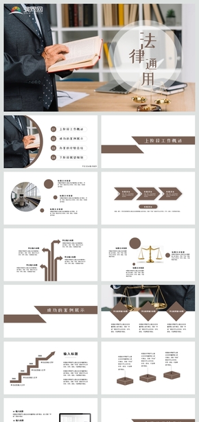 完整框架簡約風法律法務(wù)法學律師工作通用PPT模板