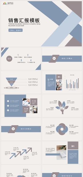 簡約風銷售工作匯報PPT