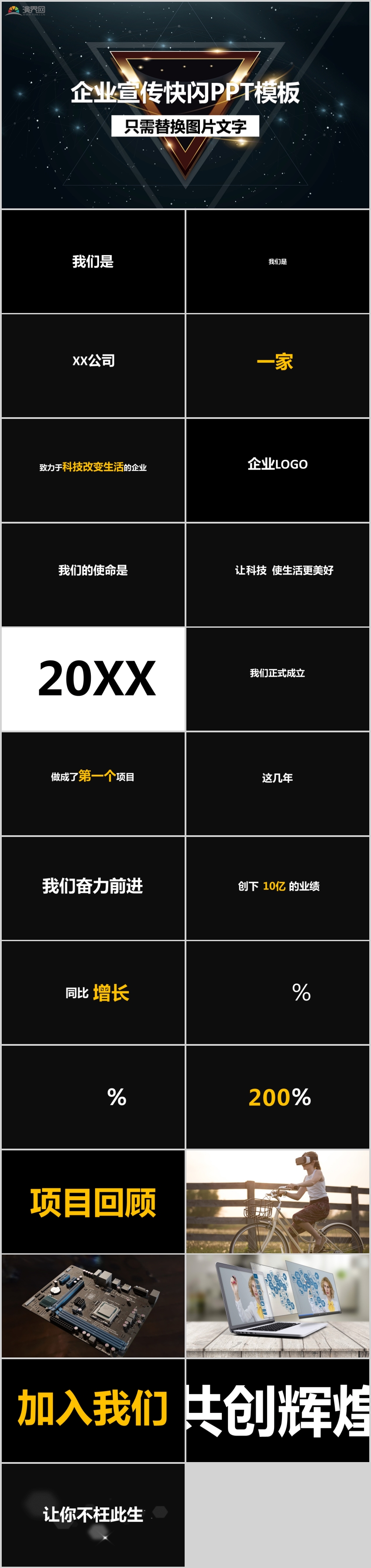 企业宣传片快闪策划抖音策划ppt模板