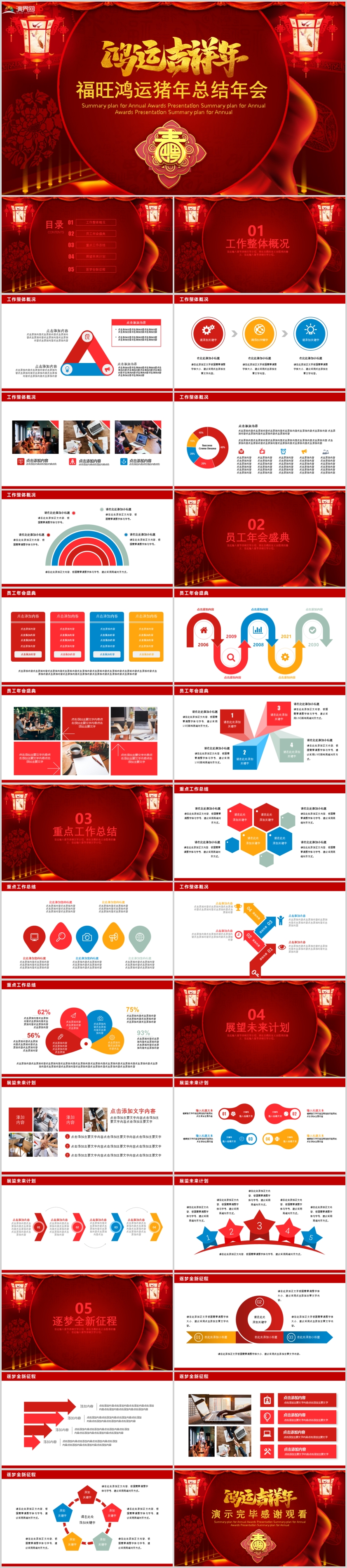 鴻旺福運(yùn)豬年頒獎(jiǎng)企業(yè)年會計(jì)劃總結(jié)PPT模板