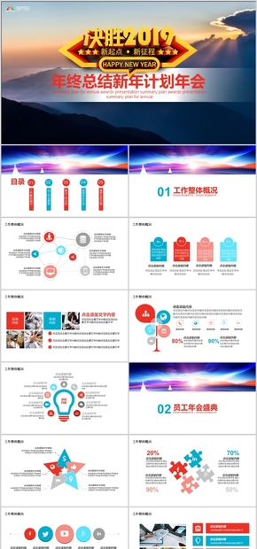 年會總結(jié)工作匯報PPT模板