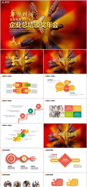 年會頒獎企業(yè)活動總結計劃PPT模板