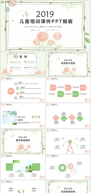 2019培訓教育培訓機構(gòu)兒童教育公司宣傳文化建設(shè)PPT模板