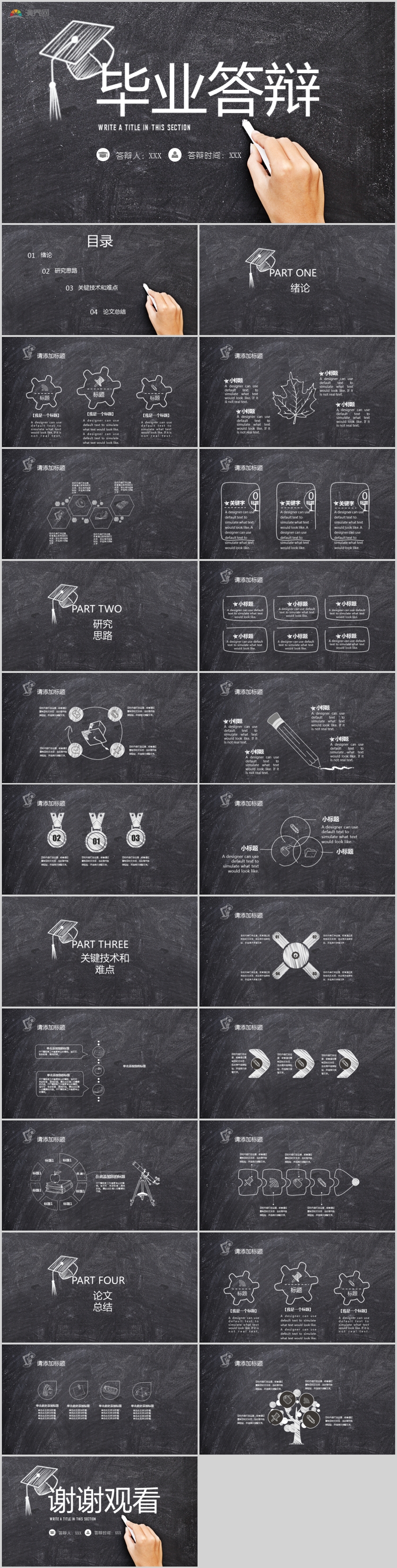黑板風(fēng)畢業(yè)答辯論文學(xué)術(shù)報(bào)告PPT模板