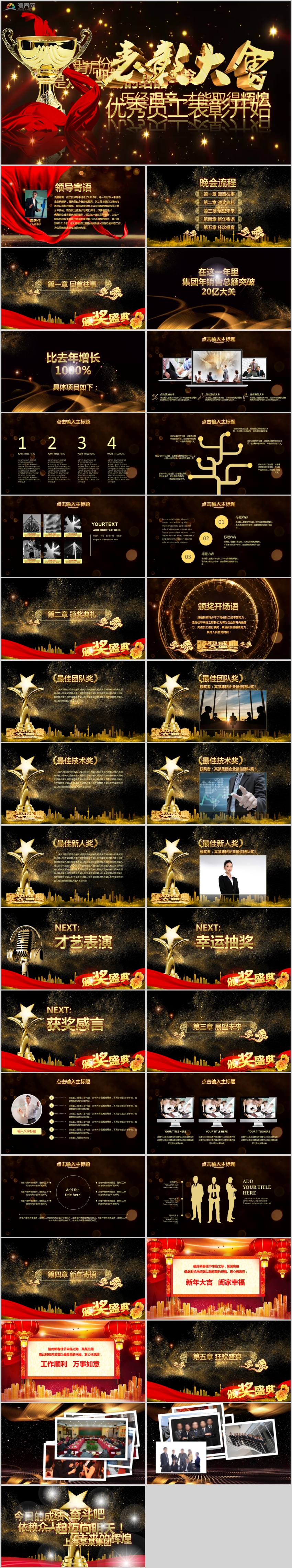 優(yōu)秀員工表彰大會(huì)頒獎(jiǎng)典禮新年慶典PPT模板
