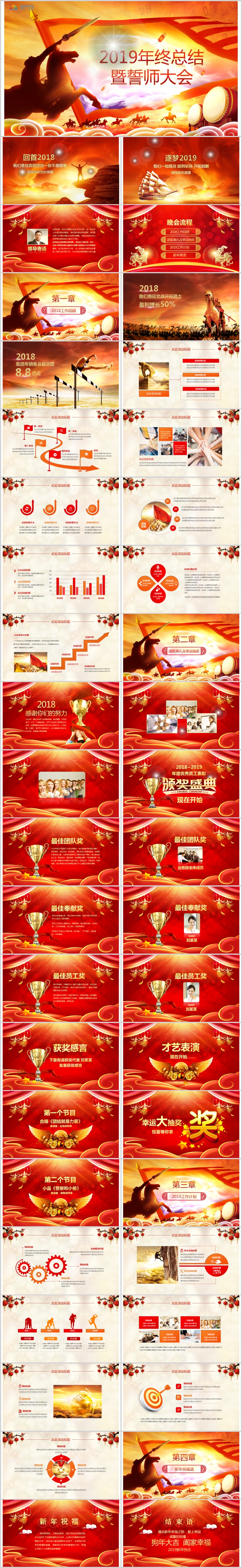 2019年終總結(jié)暨誓師大會(huì)新年慶典PPT模板