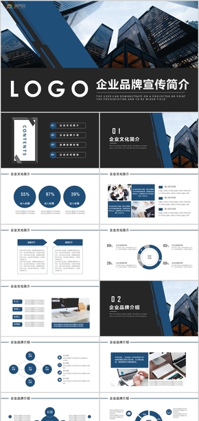 企業(yè)品牌宣傳簡(jiǎn)介工作匯報(bào)述職報(bào)告PPT模板