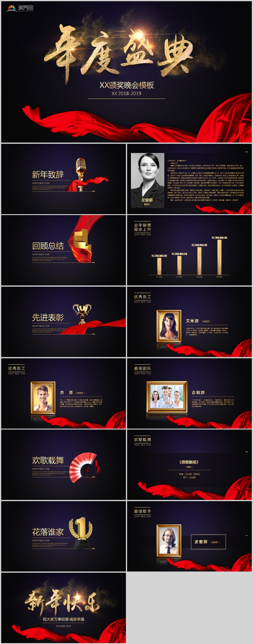 企業(yè)公司年度盛典頒獎(jiǎng)晚會(huì)新年晚會(huì)PPT模板