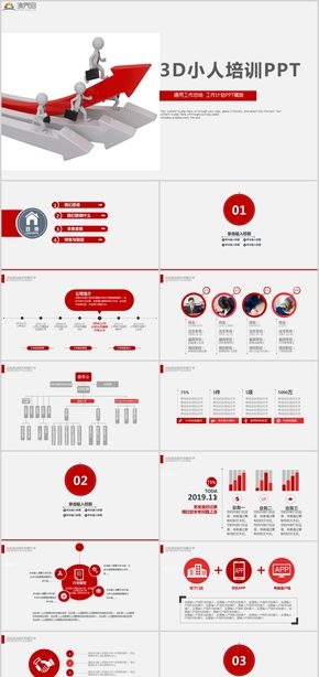 3D培訓(xùn)小人工作總結(jié)工作計(jì)劃新員工入職培訓(xùn)手冊PPT模版