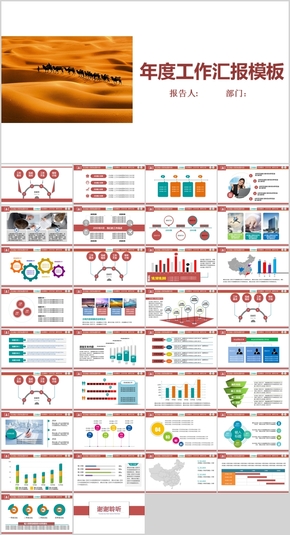 團(tuán)隊(duì)精神之駱駝隊(duì)主題工作報(bào)告商務(wù)推廣活動PPT模板
