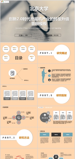 橙色科技扁平含結構圖畢業(yè)答辯論文報告PPT模板