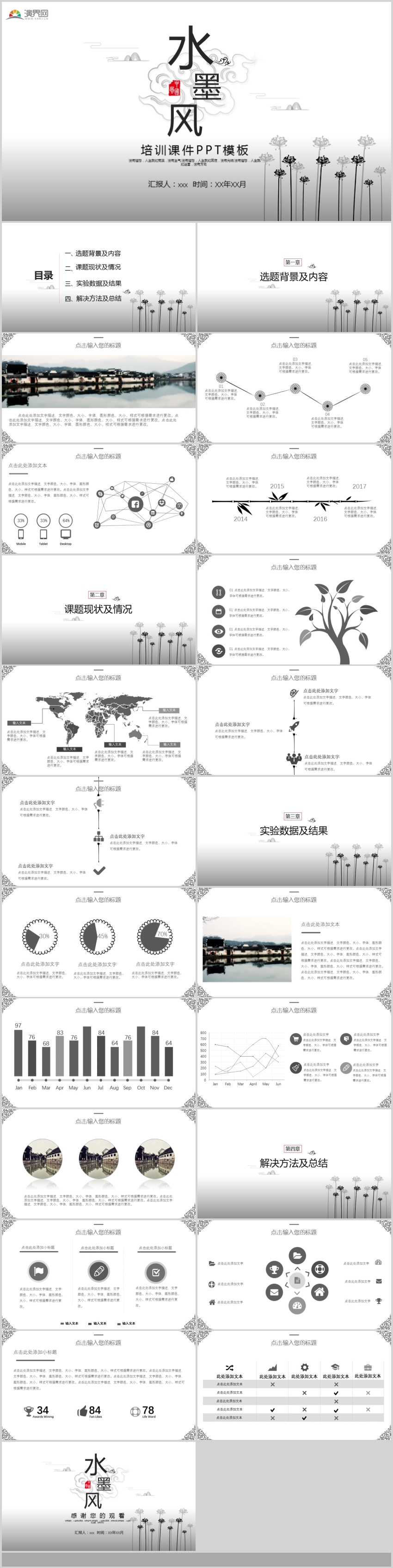 水墨風(fēng)座談交流工作總結(jié)工作匯報(bào)培訓(xùn)課件PPT模板