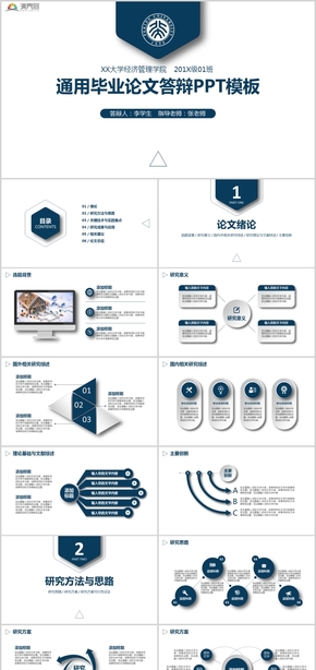 XX大學經(jīng)濟管理學院畢業(yè)答辯畢業(yè)論文PPT模板