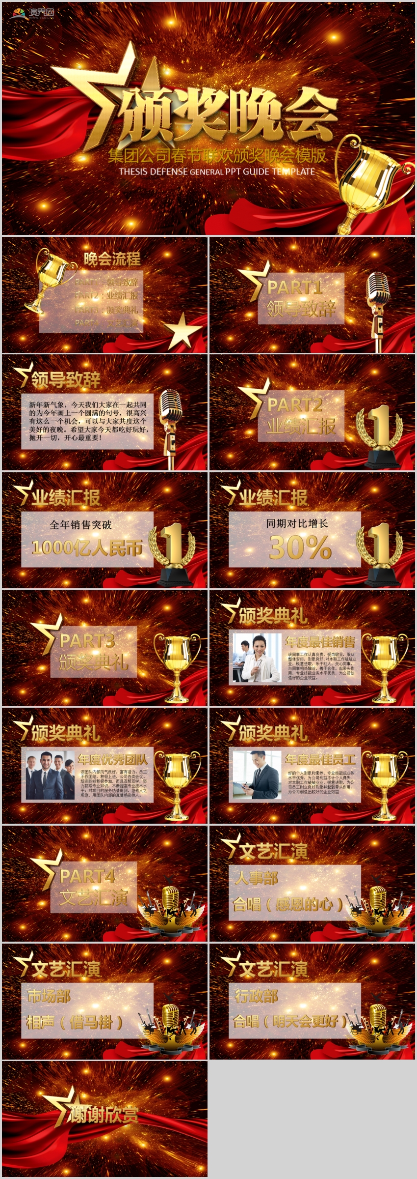 集團(tuán)公司春節(jié)聯(lián)歡頒獎(jiǎng)晚會(huì)新年慶典PPT模版