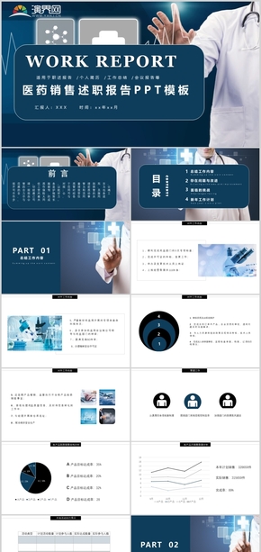 醫(yī)藥銷售述職年終報告工作總結PPT模板