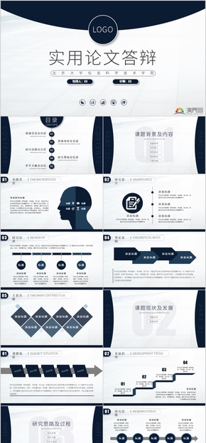 簡(jiǎn)潔實(shí)用開題報(bào)告論文答辯通用PPT模板