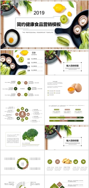 2019簡(jiǎn)約健康食品營銷PPT模板