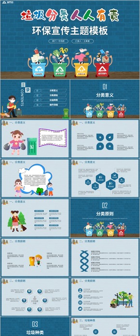 簡約大氣垃圾分類綠色低碳公益環(huán)保PPT