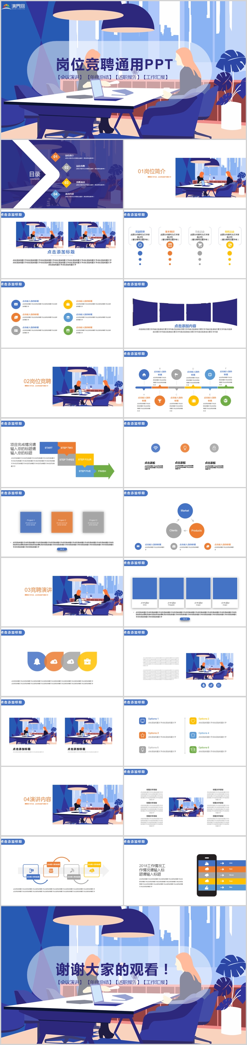 文稿演講述職報告工作總結(jié)通用PPT模板