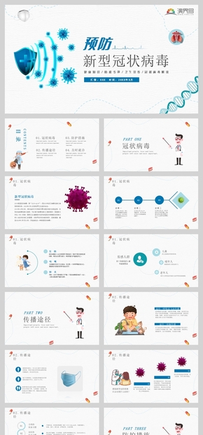 预防新型冠状病毒ppt模板