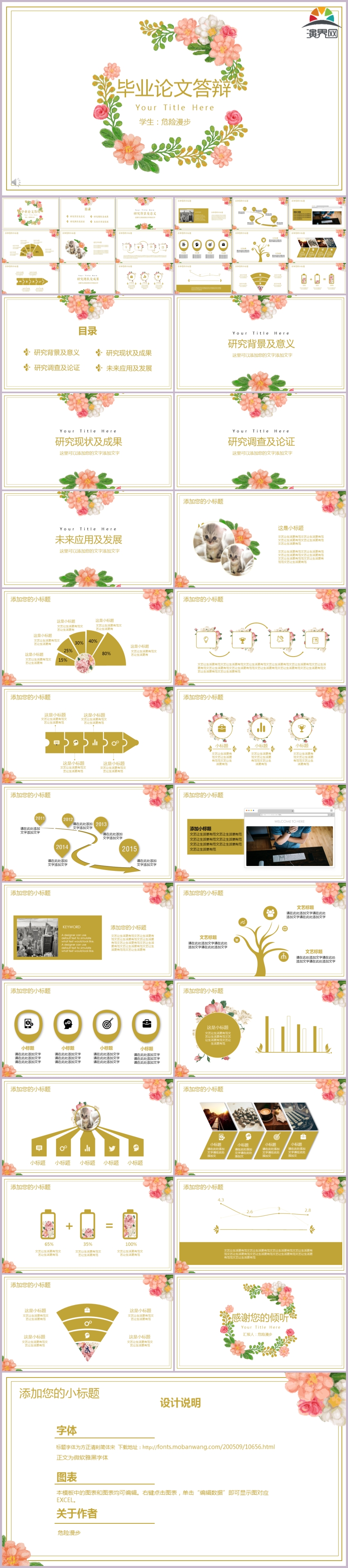 唯美創(chuàng)意小清新實用論文答辯模板 (Web)