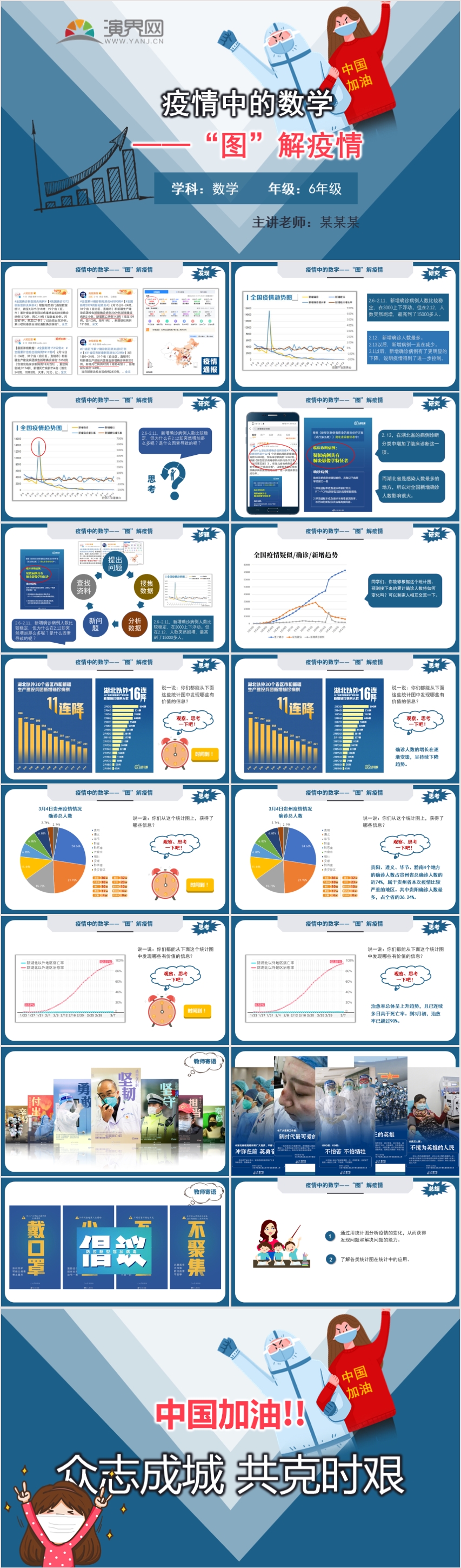 中學 數(shù)學 教案 教學設計 微課“圖”解疫情 PPT模板