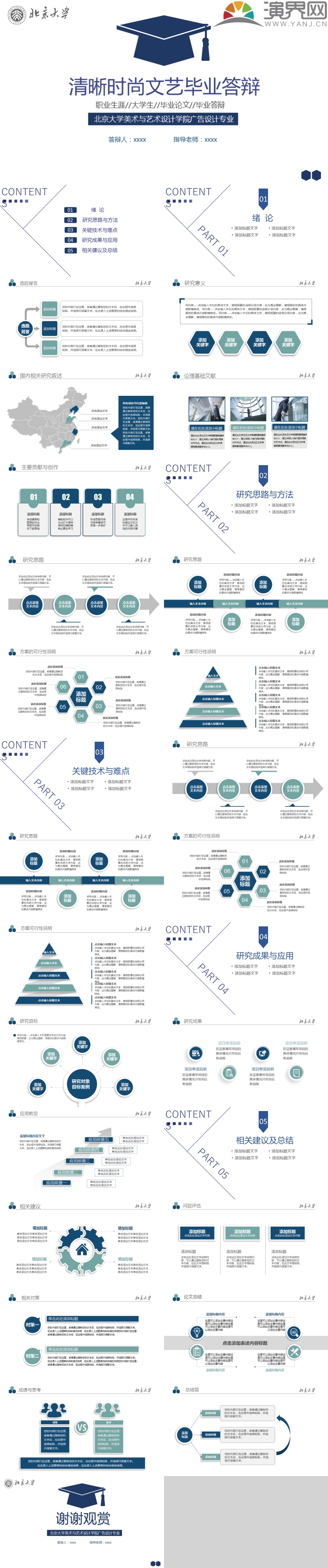 時(shí)尚清新簡約通用畢業(yè)答辯PPT模板