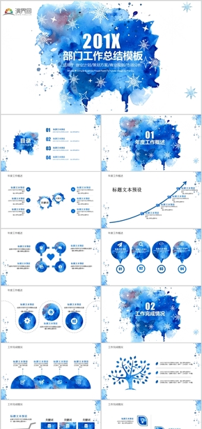 2019年度工作總結年度工作概述項目展示工作計劃PPT模板