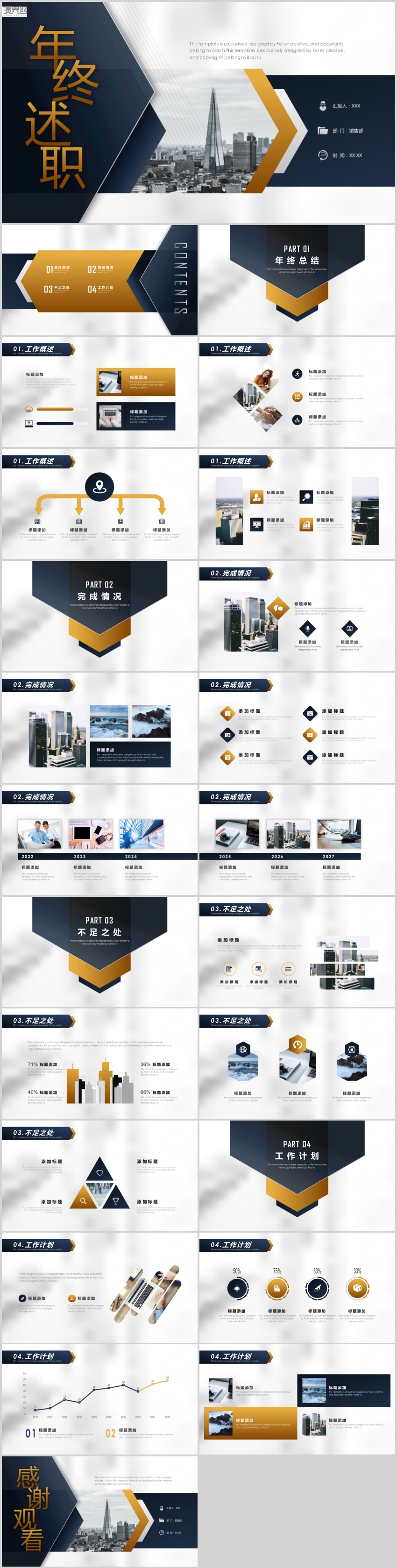 2019年終總結(jié)完成情況不足之處工作計(jì)劃PPT模板