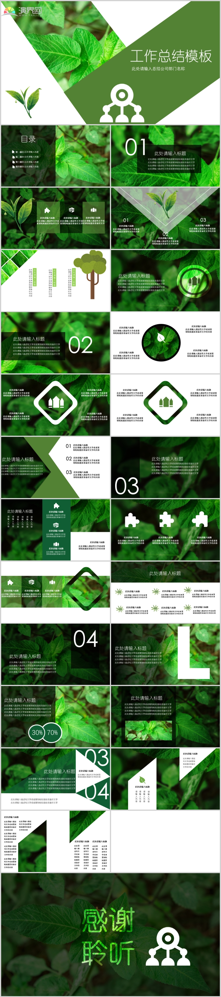 2019綠色清新風(fēng)景工作總結(jié)模板