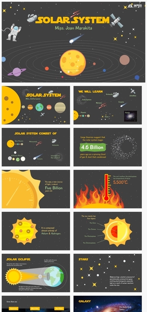 【細節(jié)】創(chuàng)意卡通星球宇宙星系個性匯報總結ppt模板