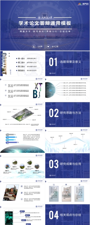 [七點滴]高端學術論文畢業(yè)答辯通用模板