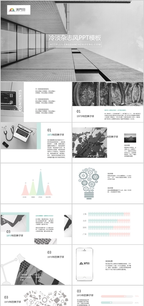 冷淡雜志風PPT通用模板