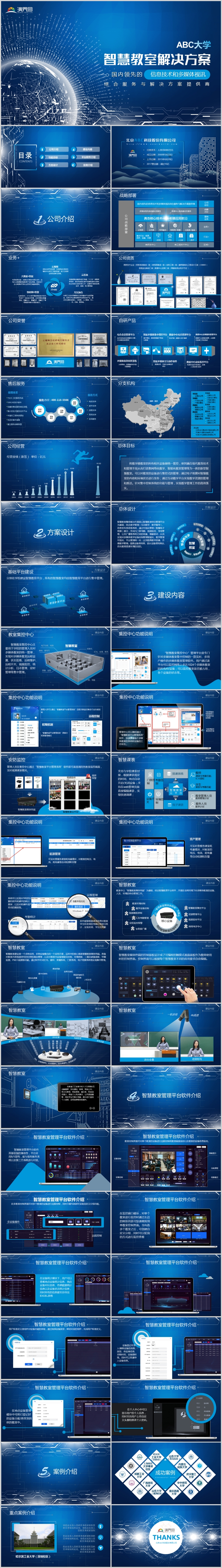 藍色科技感企業(yè)介紹PPT模板PNG素材