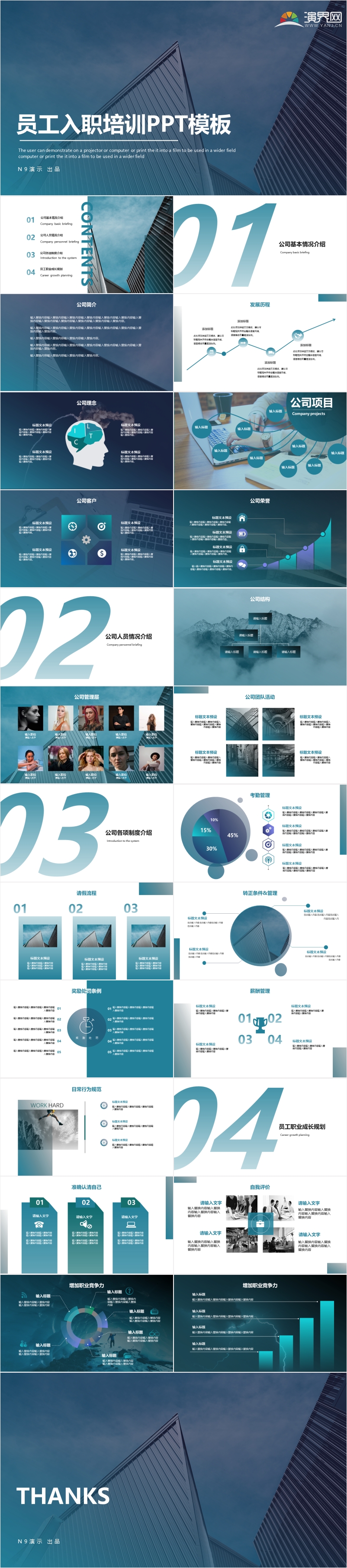 藍色歐美高端商務(wù)企業(yè)員工培訓(xùn)通用PPT模板