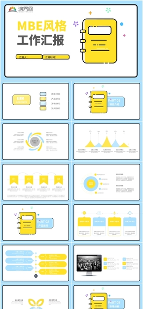 MBE清新風格工作匯報商業(yè)計劃通用PPT模板