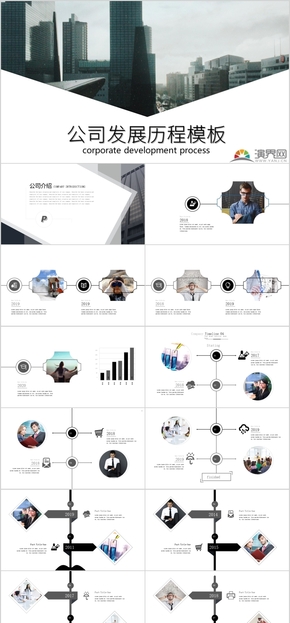 極簡(jiǎn)公司推介發(fā)展歷程大事件通用PPT模板