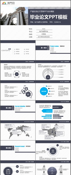 高校電子信息工程學(xué)院畢業(yè)論文答辯課題研究通用PPT模板15