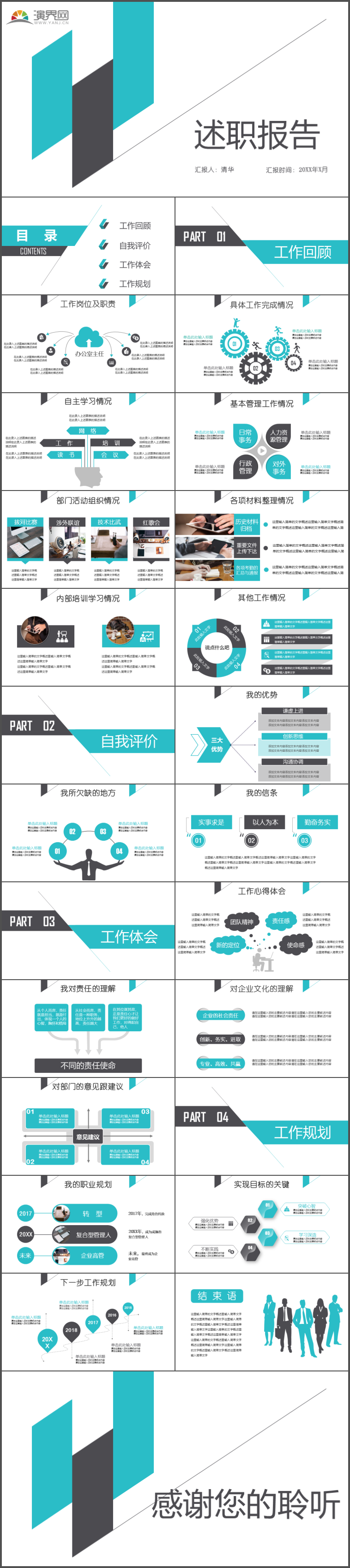 商務(wù)報告述職報告工作計劃總結(jié)匯報通用PPT模板3