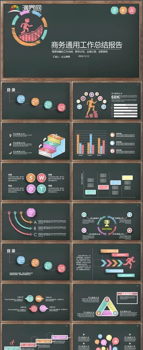 商務通用互聯網工作報告新年計劃業(yè)績報告述職PPT模板6