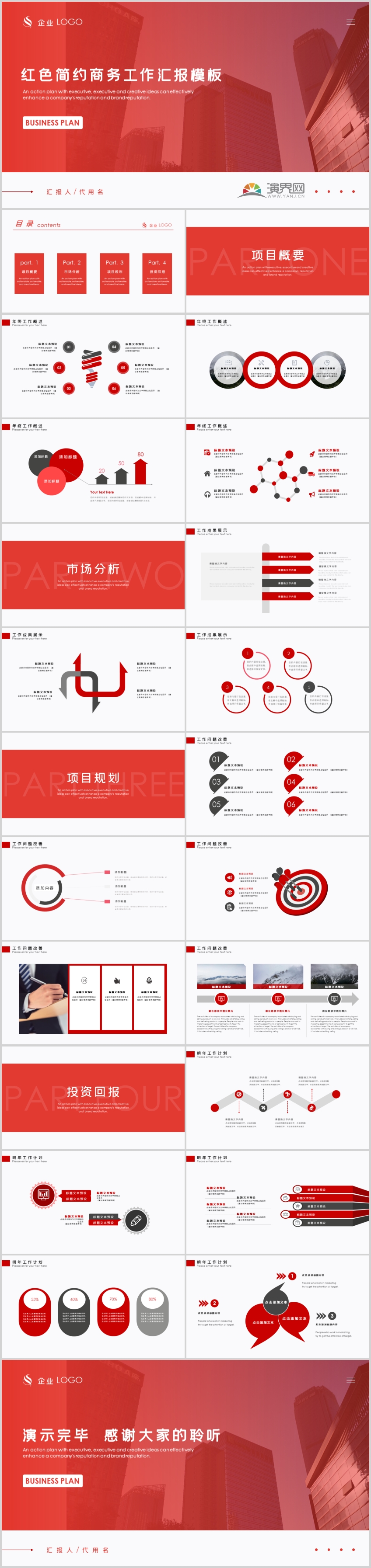 紅色簡(jiǎn)約商務(wù)工作總結(jié)匯報(bào)PPT